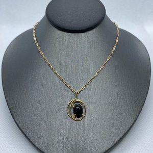 14k black onyx necklace